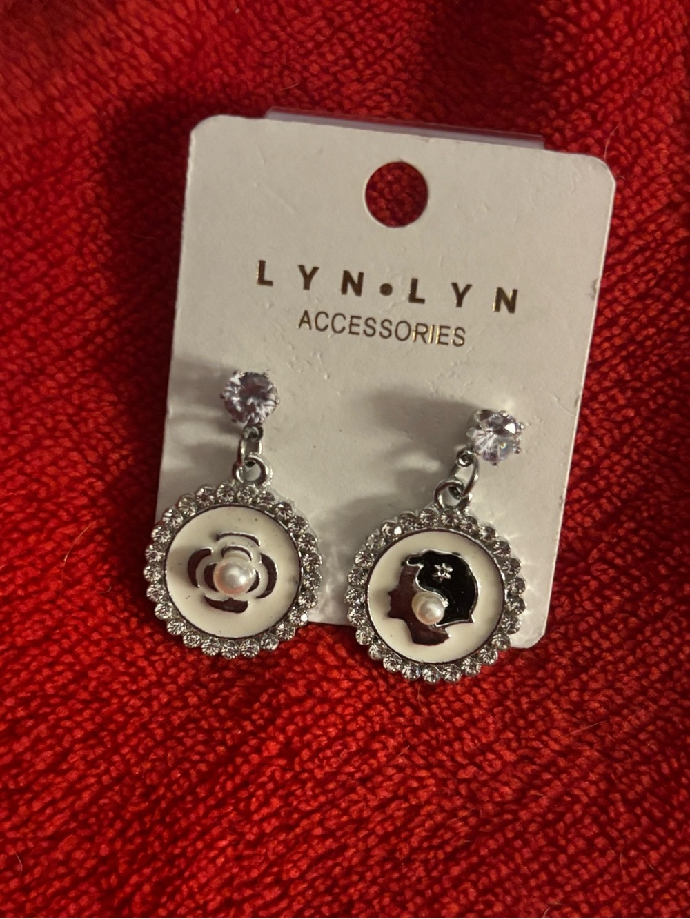 White and Silver Pearl Drop Earrings